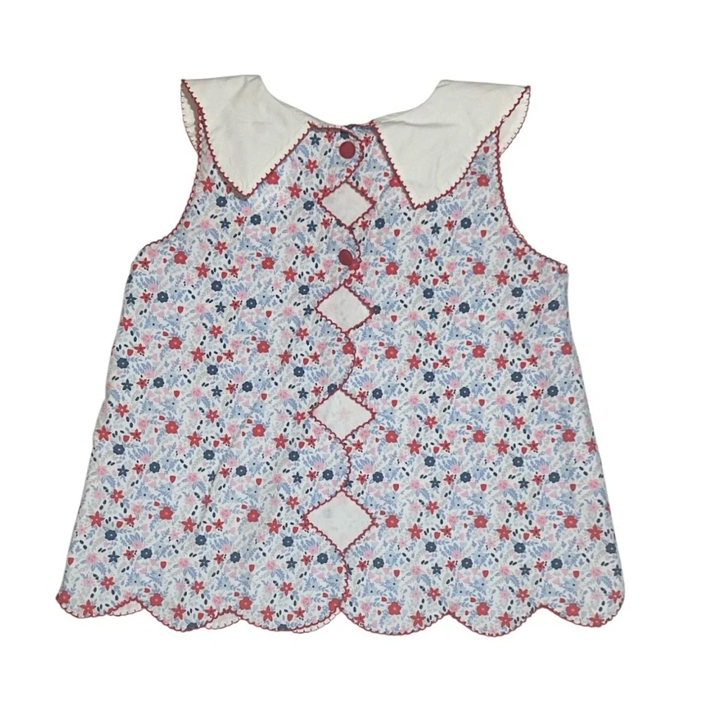 EEUC Castles & Crowns scallop collar floral print swing back short set 6